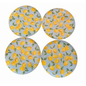Shabby Chic Melamine Plates Lemons Cottagecore Garden Party Event Dinnerware 11"